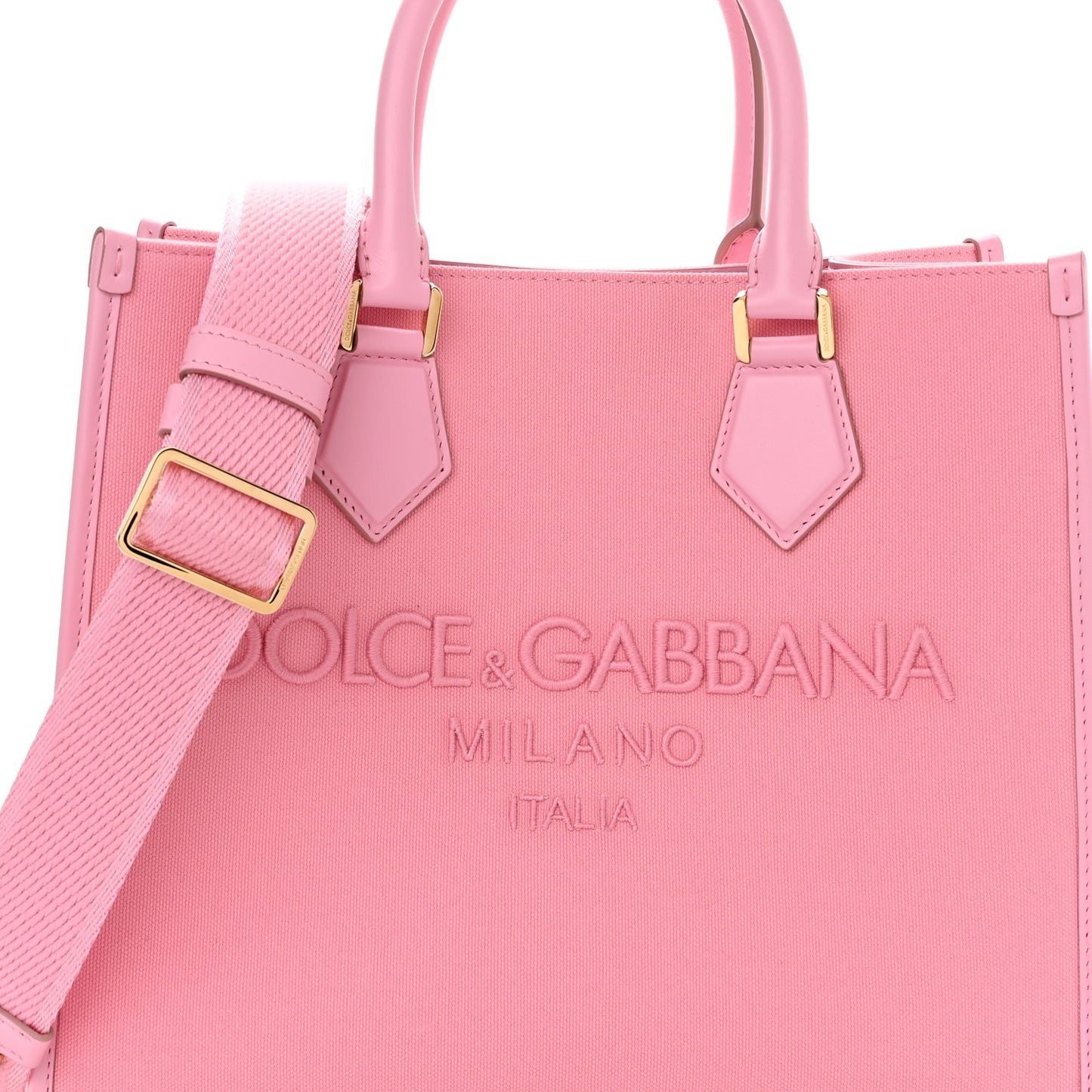 Canvas Embroidered Logo Shopper Tote Pink