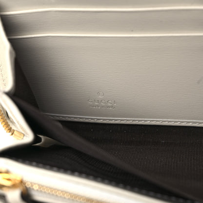 Gucci Boarded Plutone Calfskin Horsebit 1955 Zip Around Wallet Mystic White 6 of 7