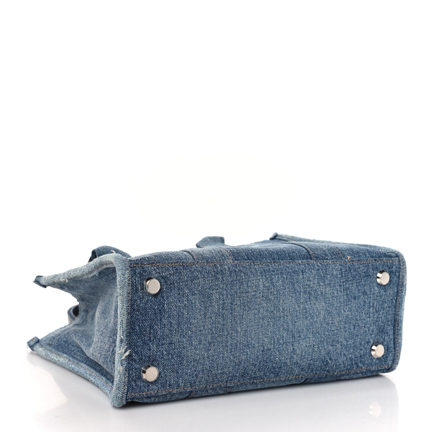 Balenciaga Washed Frayed Denim Logo Small Hardware Tote Blue 4 of 11