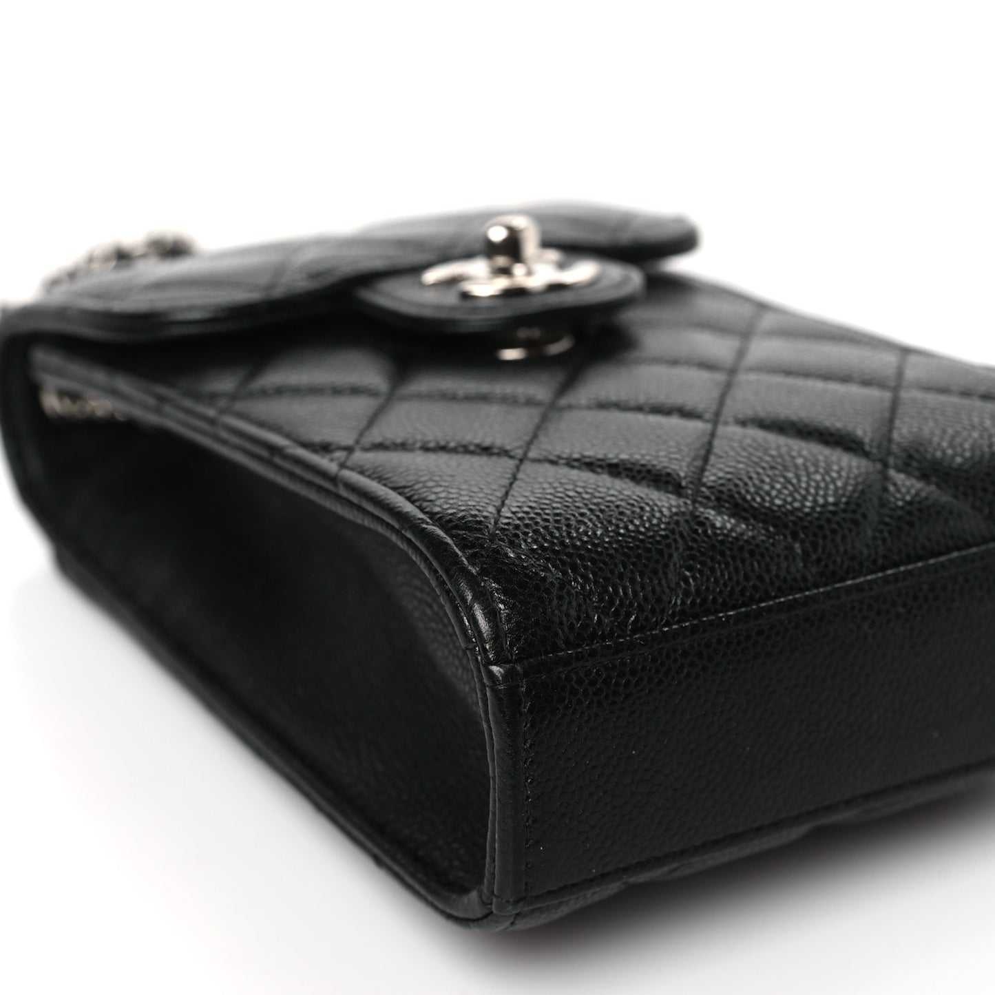Caviar Quilted Classic Phone Holder Black