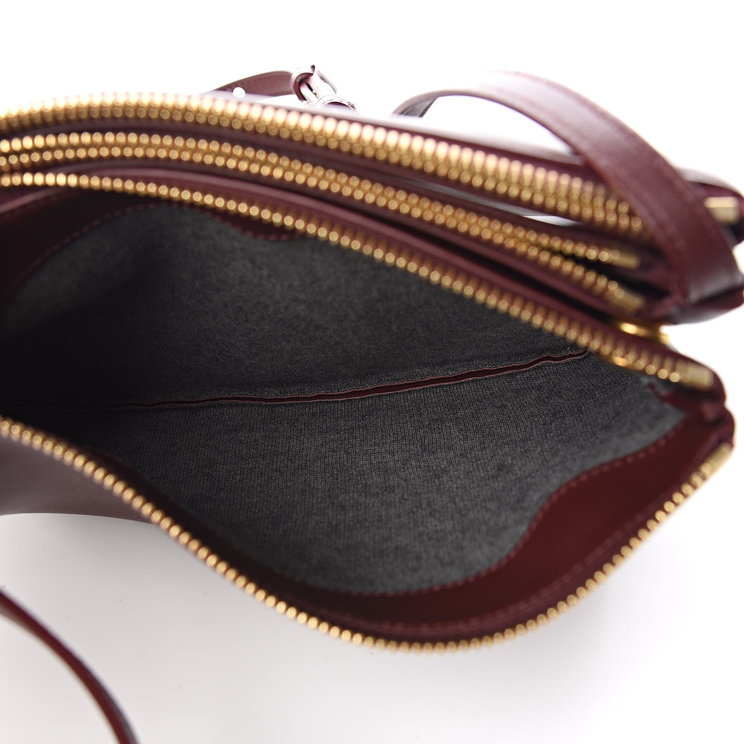 Celine Smooth Lambskin Small Trio Crossbody Bag Burgundy 7 of 11