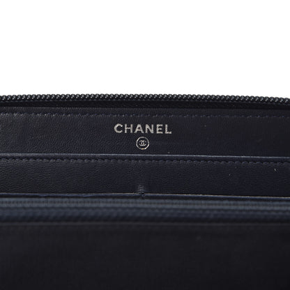Chanel Lambskin Quilted Boy Zip Around Wallet Navy 7 of 10