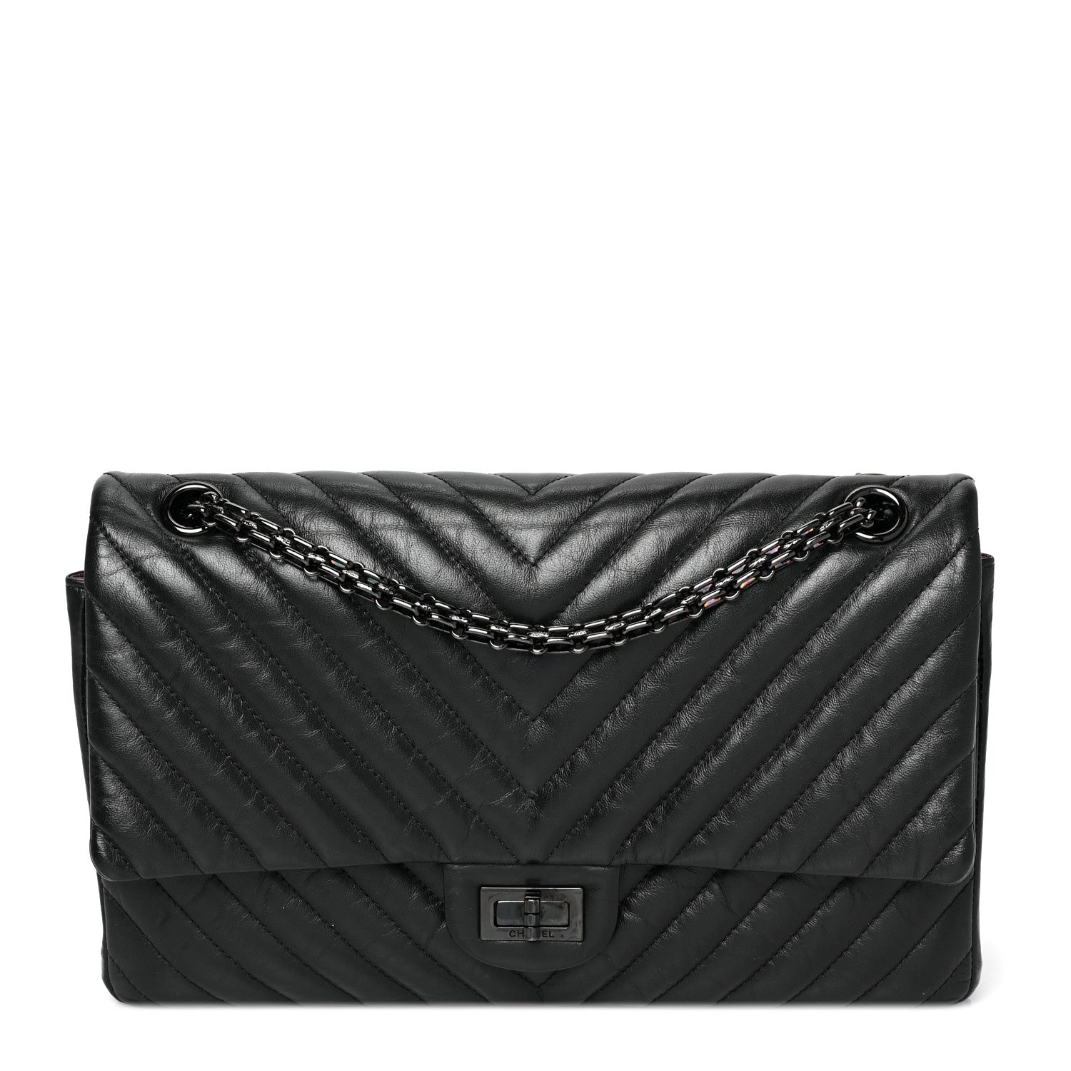 Chanel Aged Calfskin Chevron Quilted 2.55 Reissue 226 So Black 1 of 9