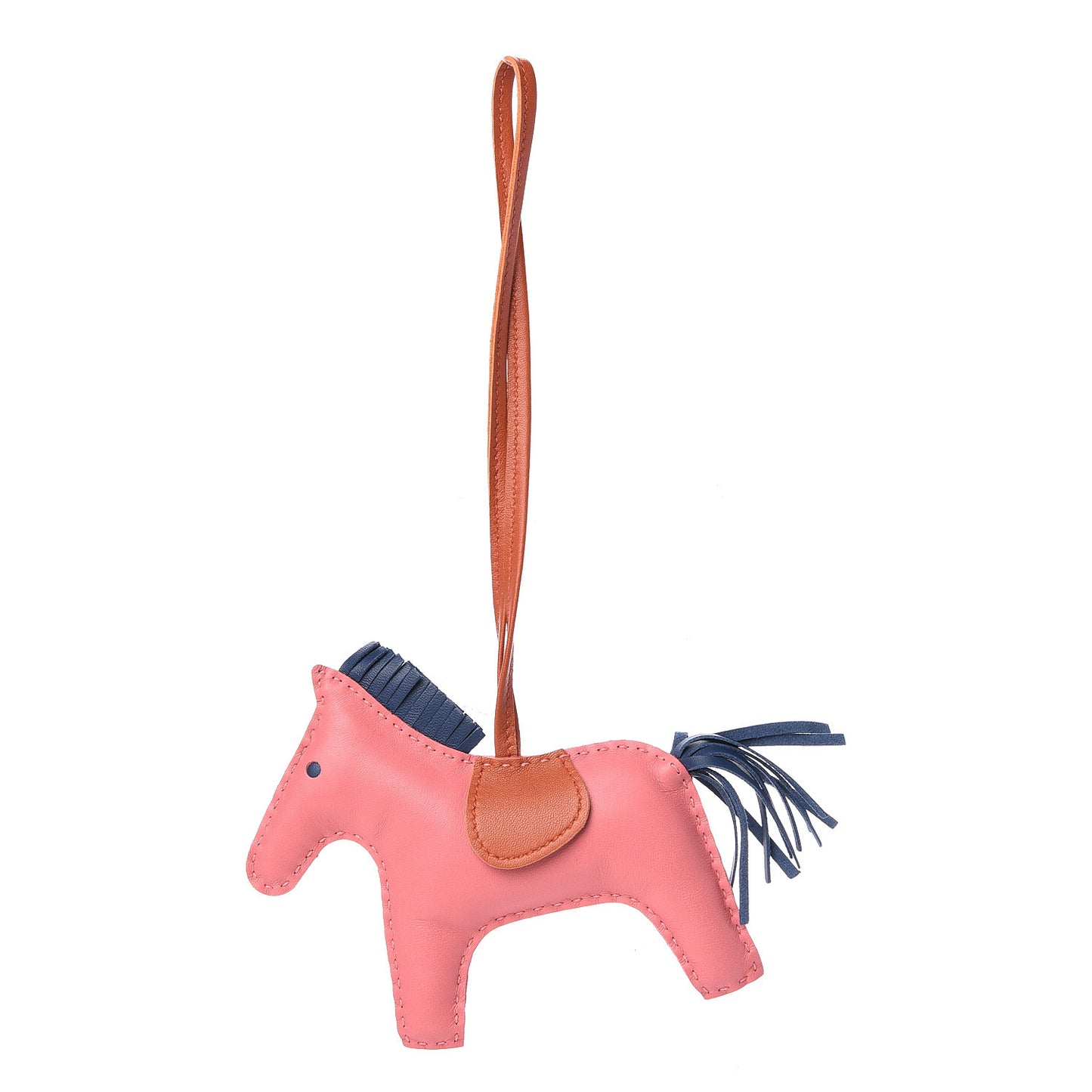 Milo Lambskin Grigri Rodeo Horse Bag Charm MM Rose Azalee Cornaline Bleu De Malte