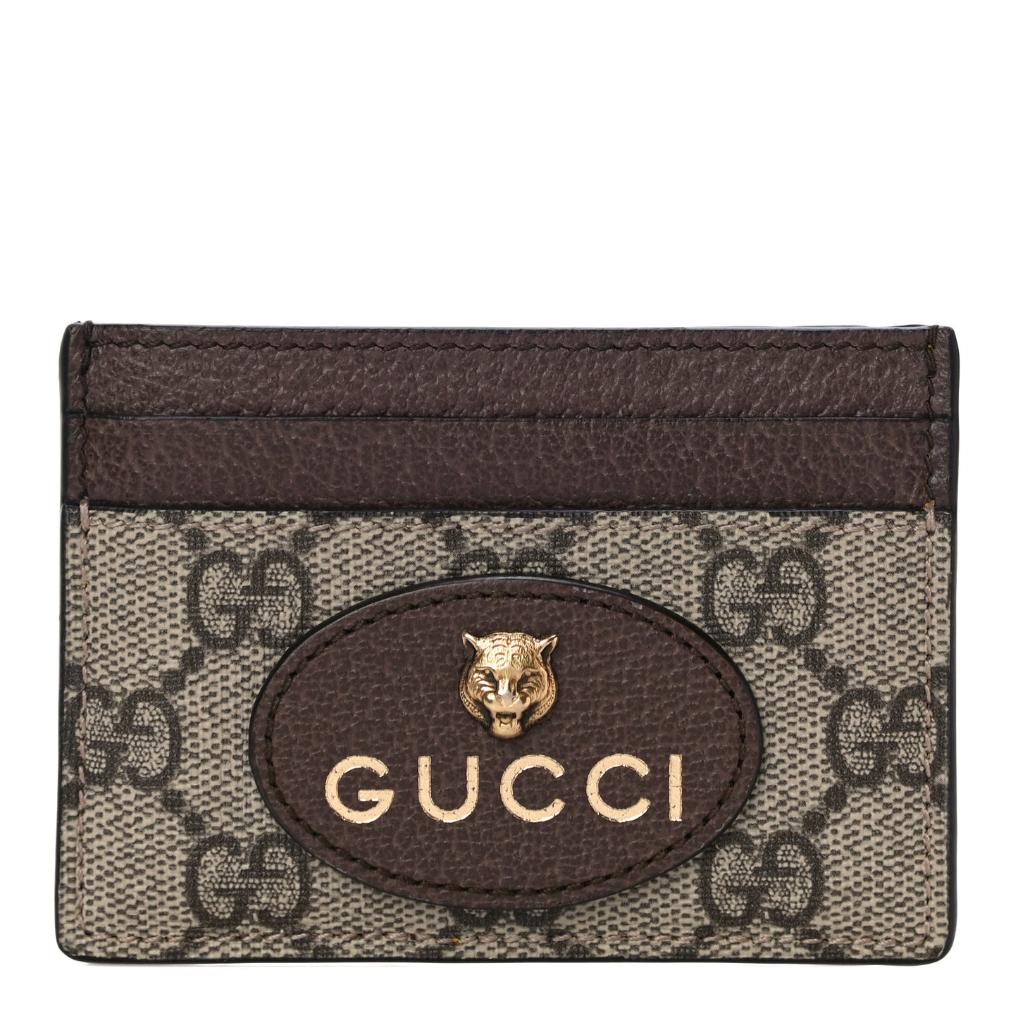 GG Supreme Monogram Neo Vintage Card Holder Beige Crop New Acero