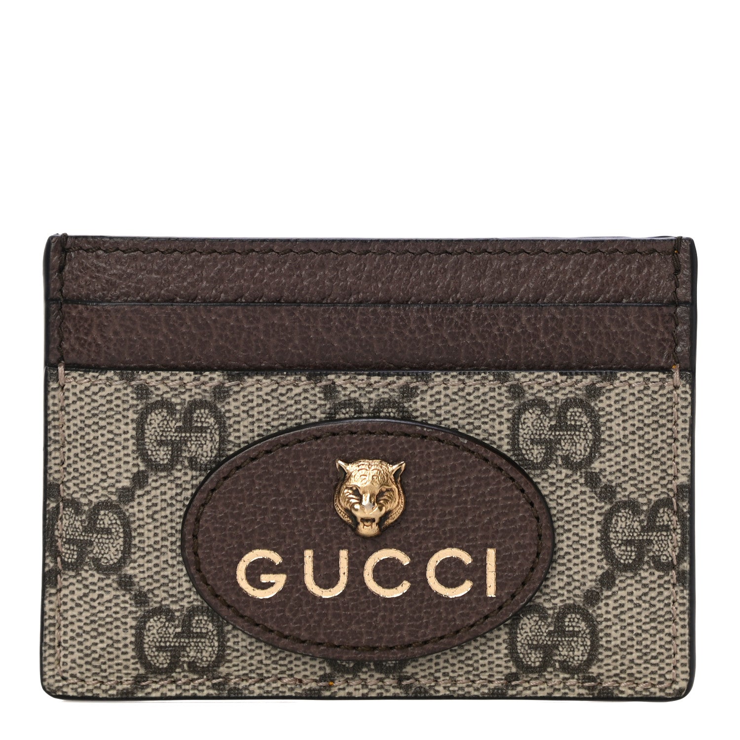 Gucci GG Supreme Monogram Neo Vintage Card Holder Beige Crop New Acero 1 of 10