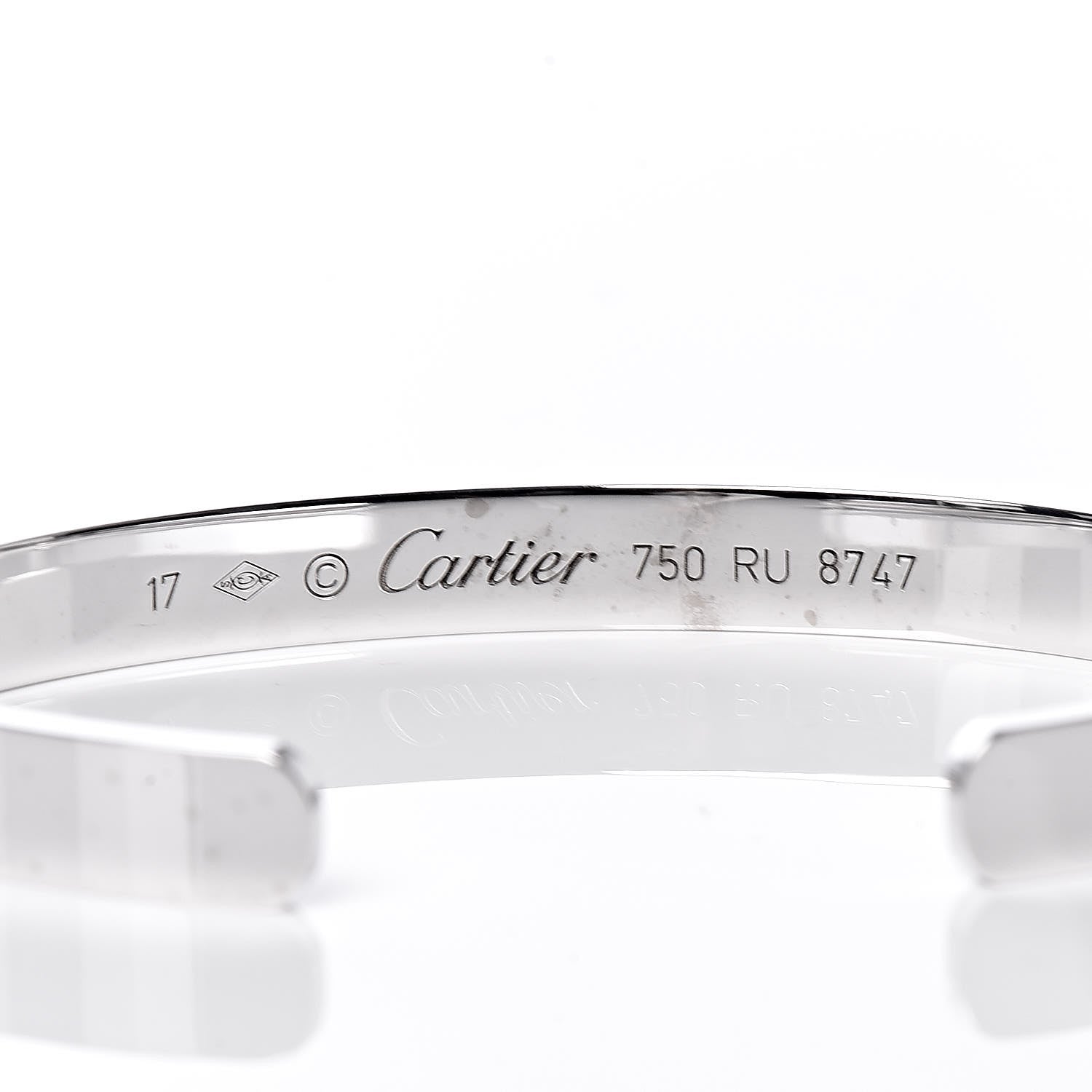 Cartier 18K White Gold LOVE Cuff Bracelet 17 4 of 4