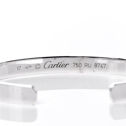 Cartier 18K White Gold LOVE Cuff Bracelet 17 4 of 4