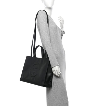 Telfar Vegan Leather Medium Shopping Bag Black 2 of 14