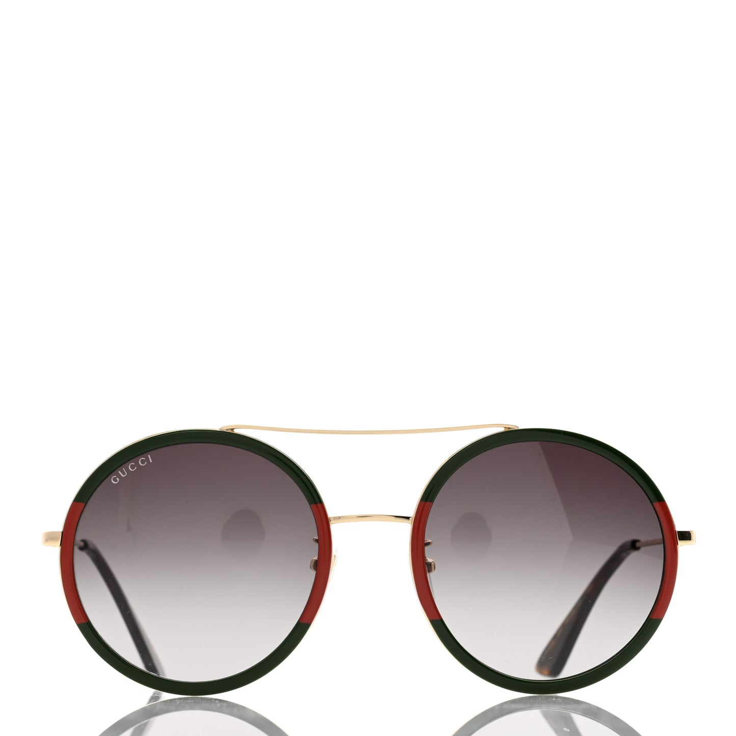 Metal Round Frame Sunglasses GG0061S Green Red