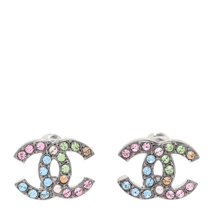 Chanel Ruthenium Crystal CC Earrings Multicolor 1 of 5