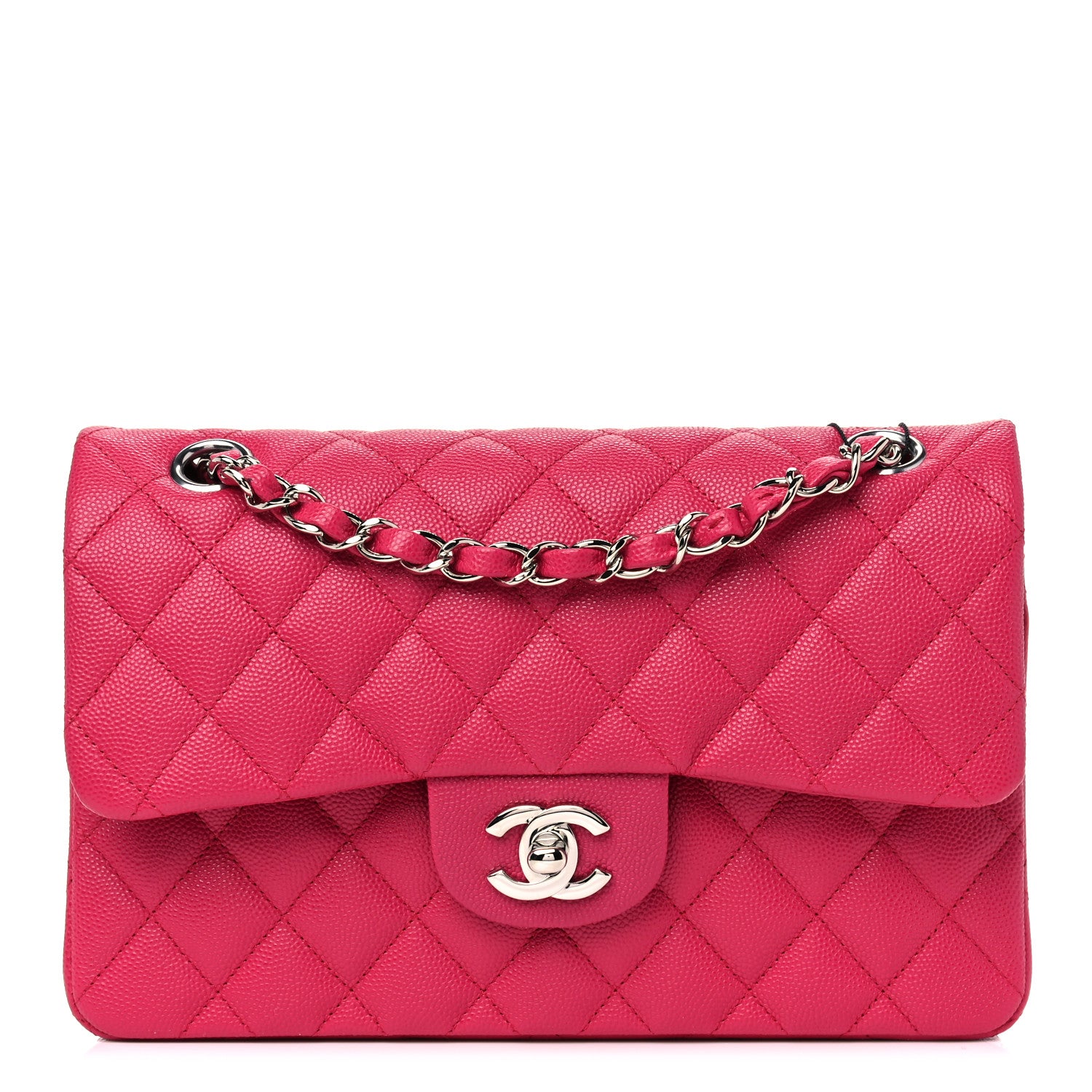 Chanel Caviar Quilted Small Double Flap Dark Pink 1 of 10
