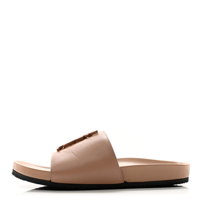 Saint Laurent Lambskin Joan Slide Sandals 36 Nude 1 of 9