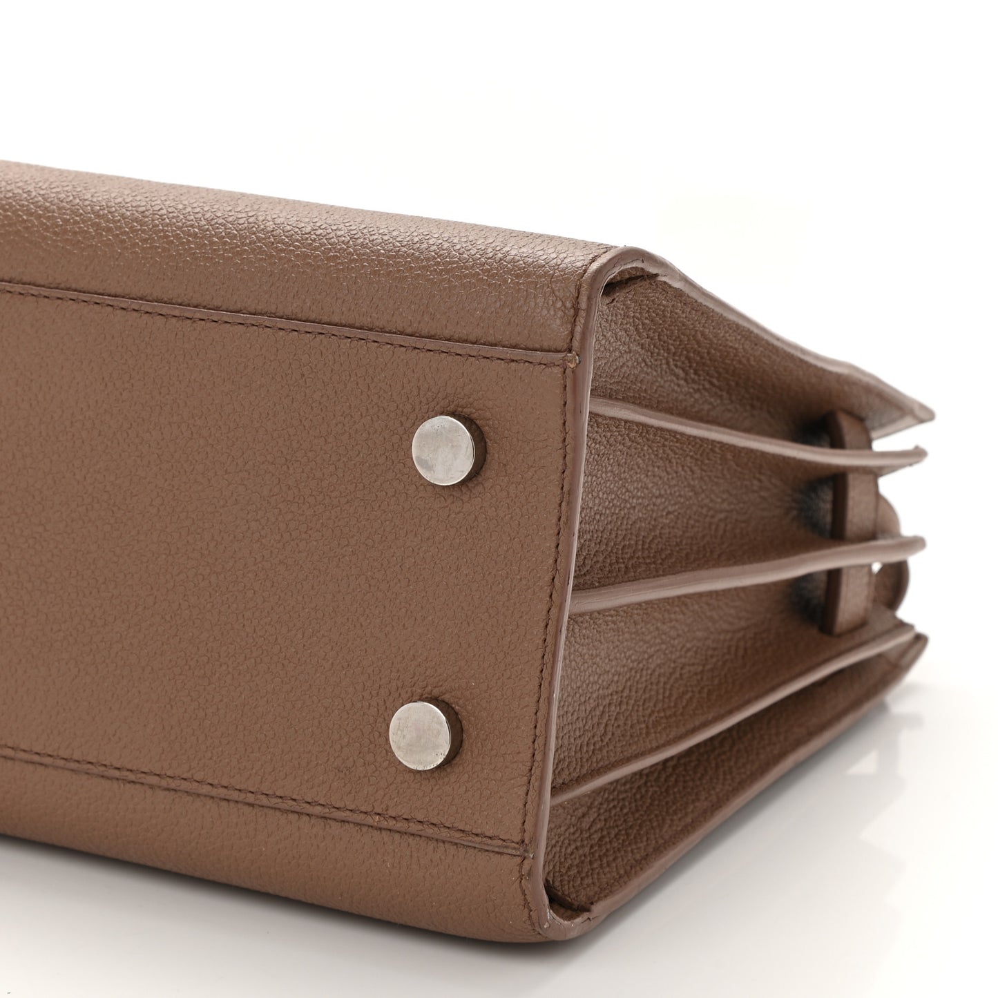 Grained Calfskin Baby Sac De Jour Taupe