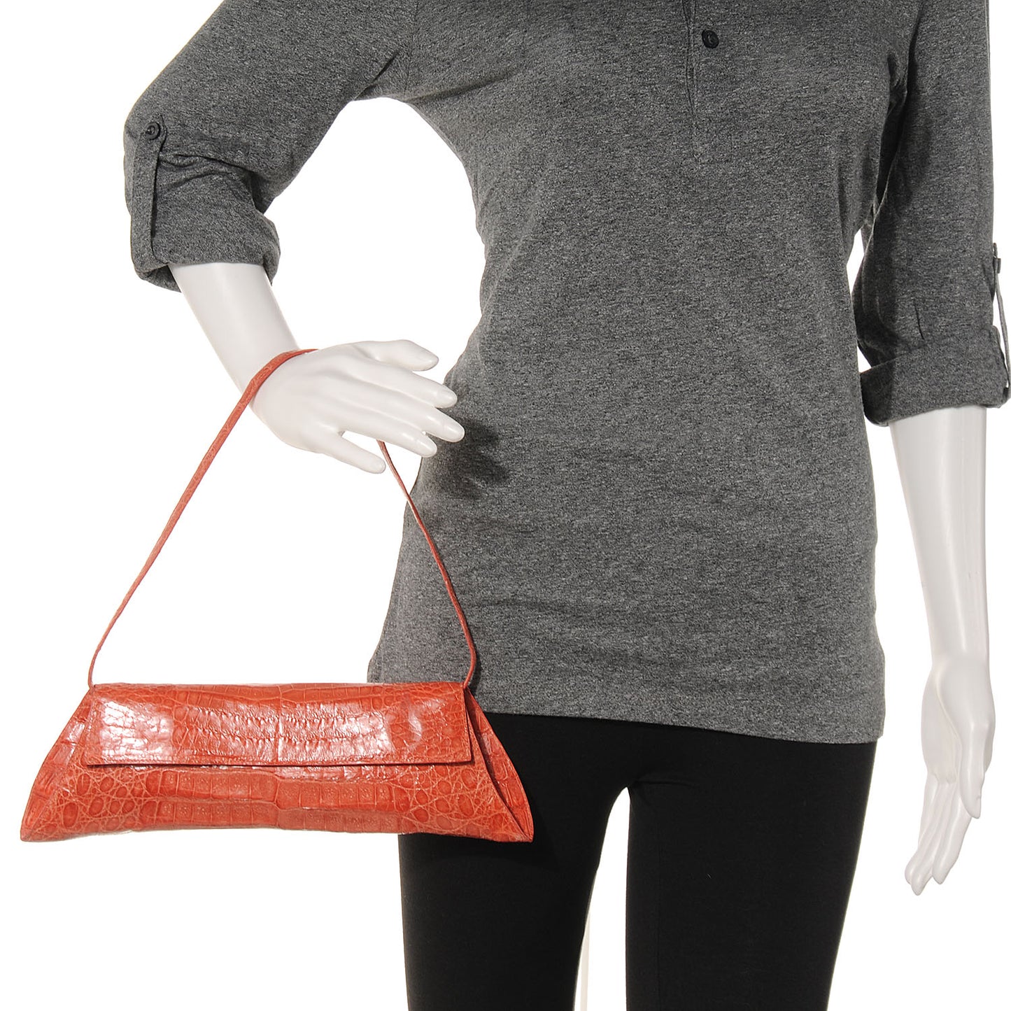 Crocodile Long Clutch Orange