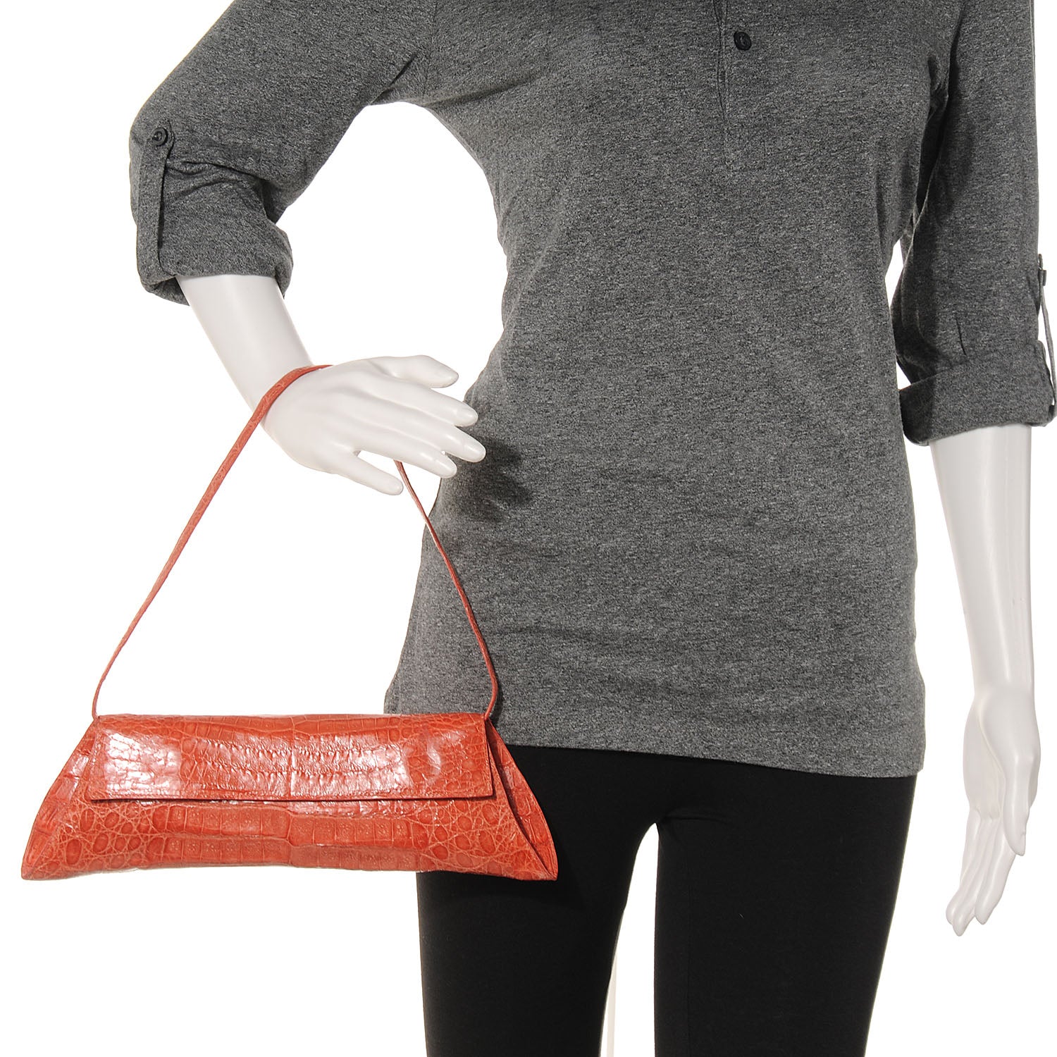 Nancy Gonzalez Crocodile Long Clutch Orange 2 of 7