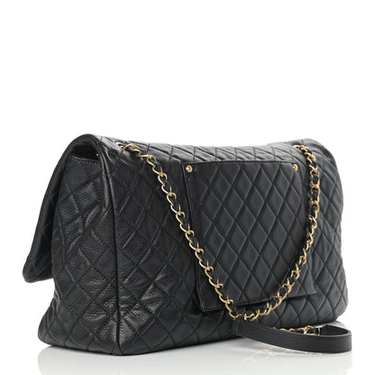 Chanel Calfskin Quilted XXL Travel Flap Bag Black 3 of 9