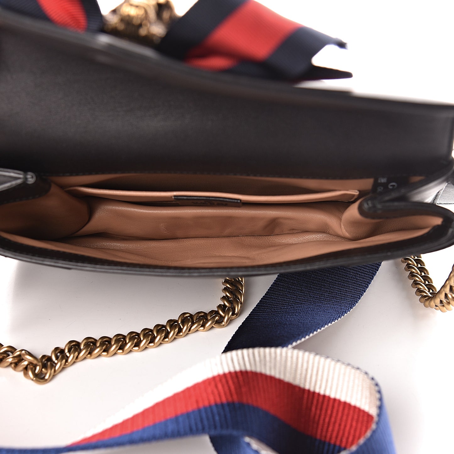 Nappa Sylvie Web Tiger Broadway Shoulder Bag Black