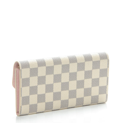 Louis Vuitton Damier Azur Emilie Wallet Rose Ballerine 3 of 8