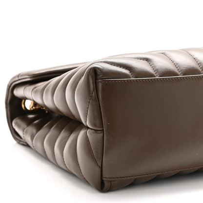 Saint Laurent Calfskin Y Quilted Monogram Medium Loulou Chain Satchel Soil Brown 8 of 10
