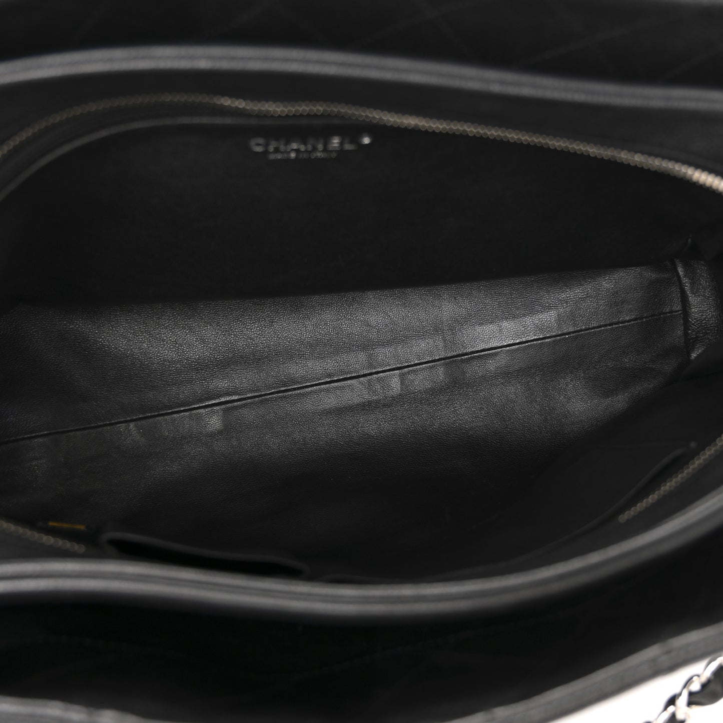 Caviar Quilted Shopping Tote Black