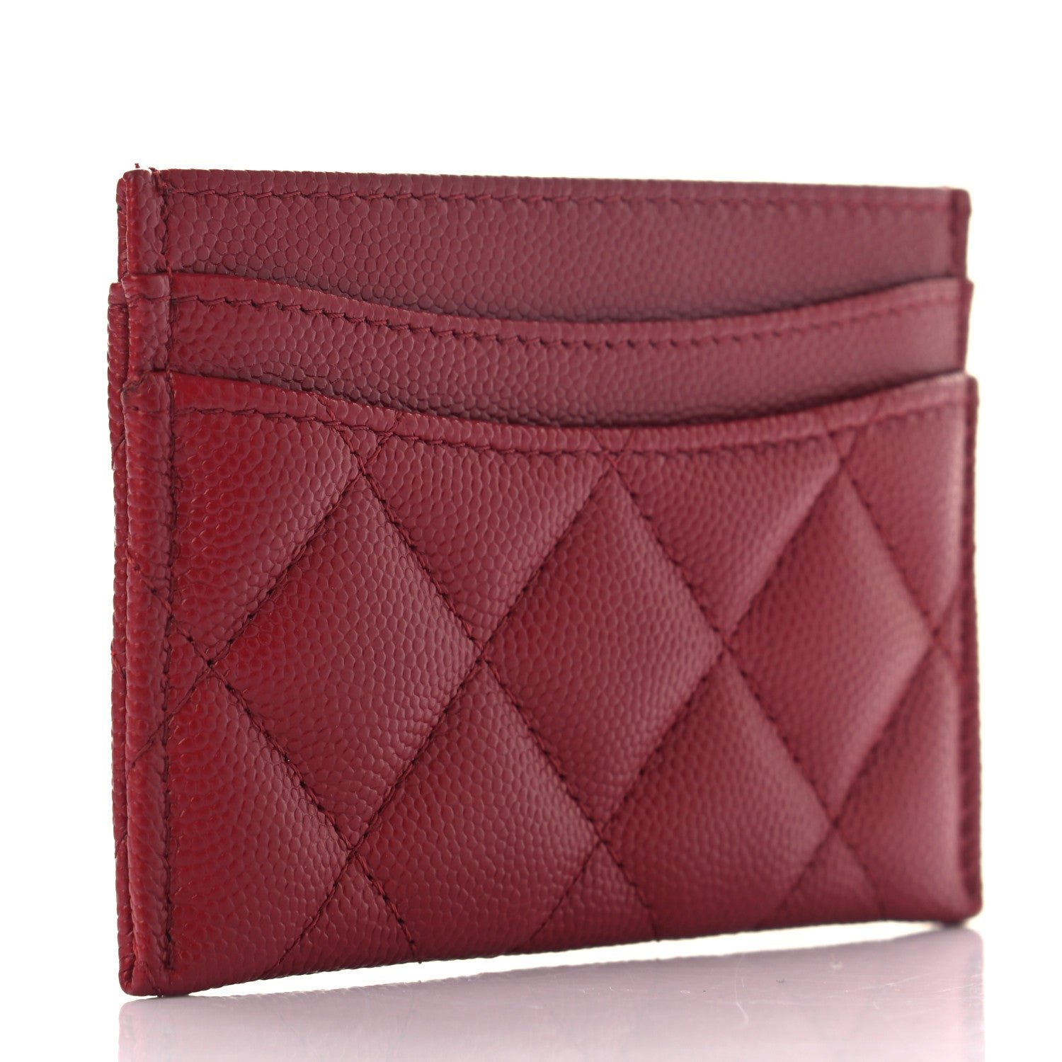 Chanel Caviar Quilted Card Holder Red 3 of 8