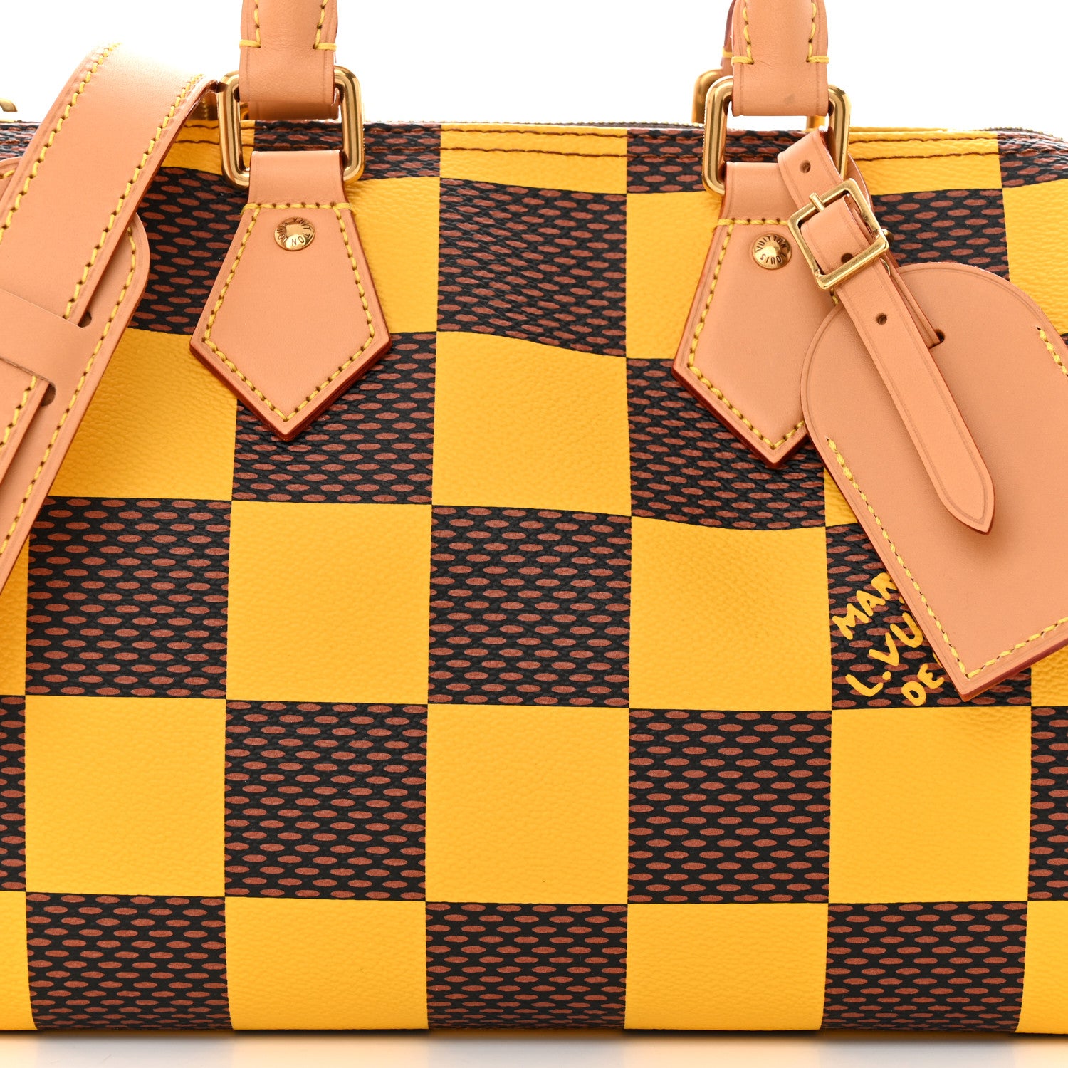 Louis Vuitton Damier Pop Speedy Bandouliere 25 Jaune Mat 7 of 9