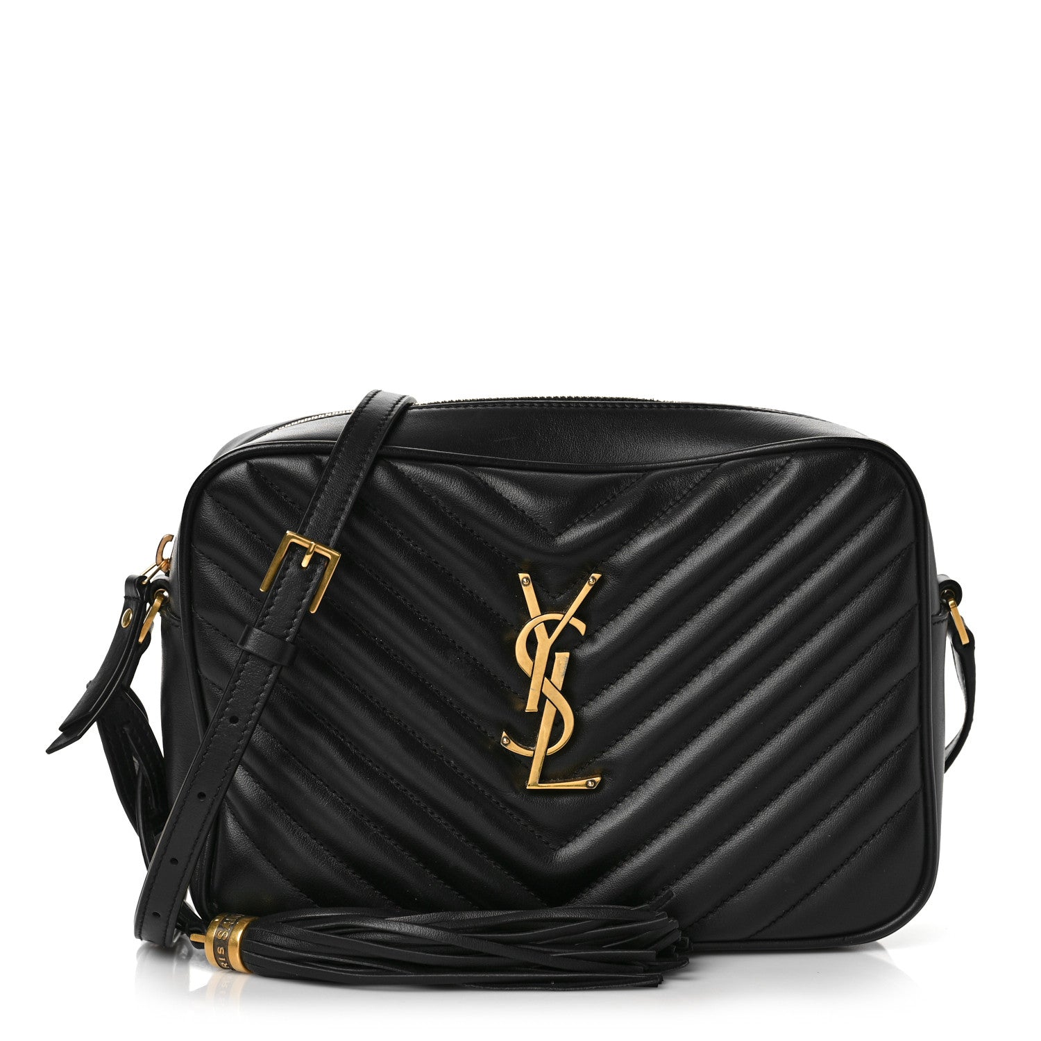 Saint Laurent Calfskin Matelasse Monogram Lou Camera Bag Black 1 of 8