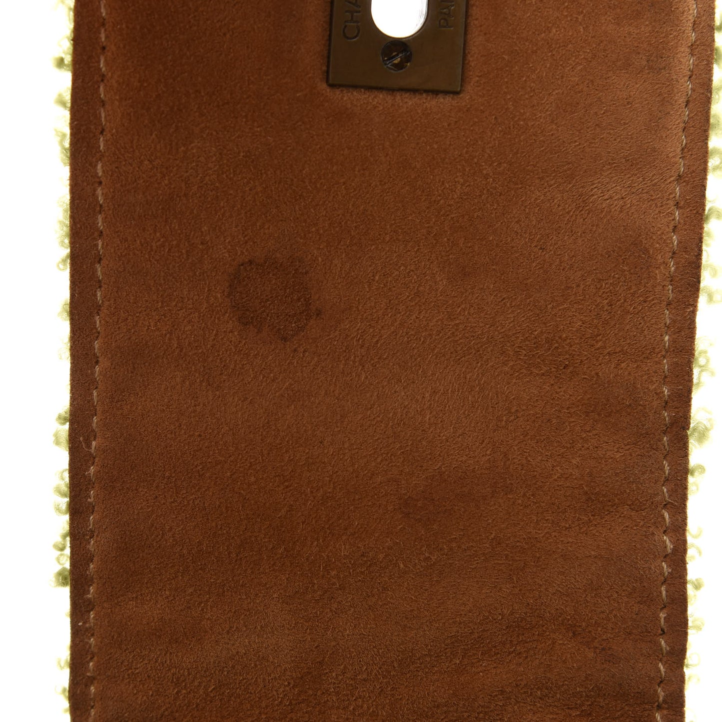 Suede Shearling Shoulder Bag Light Brown