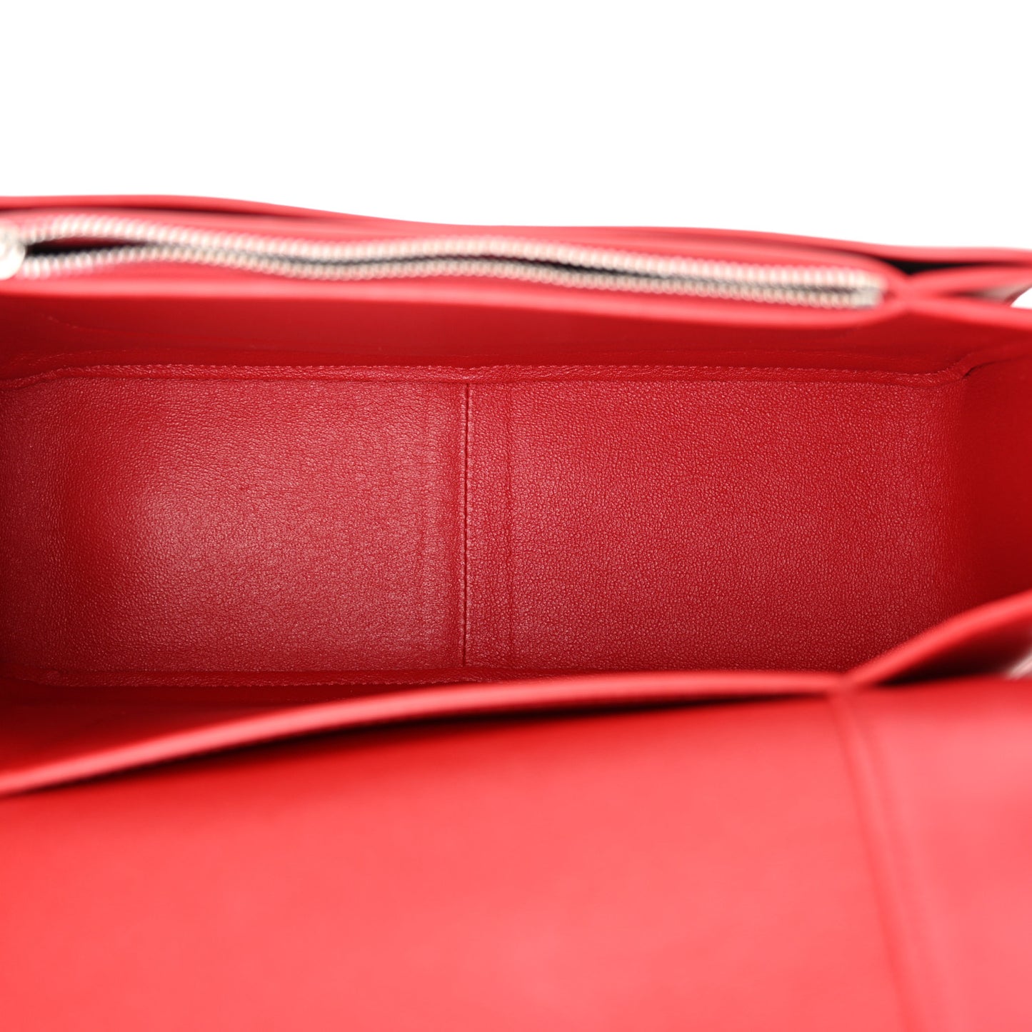 Shiny Smooth Calfskin Medium Frame Shoulder Bag Poppy Red Clay