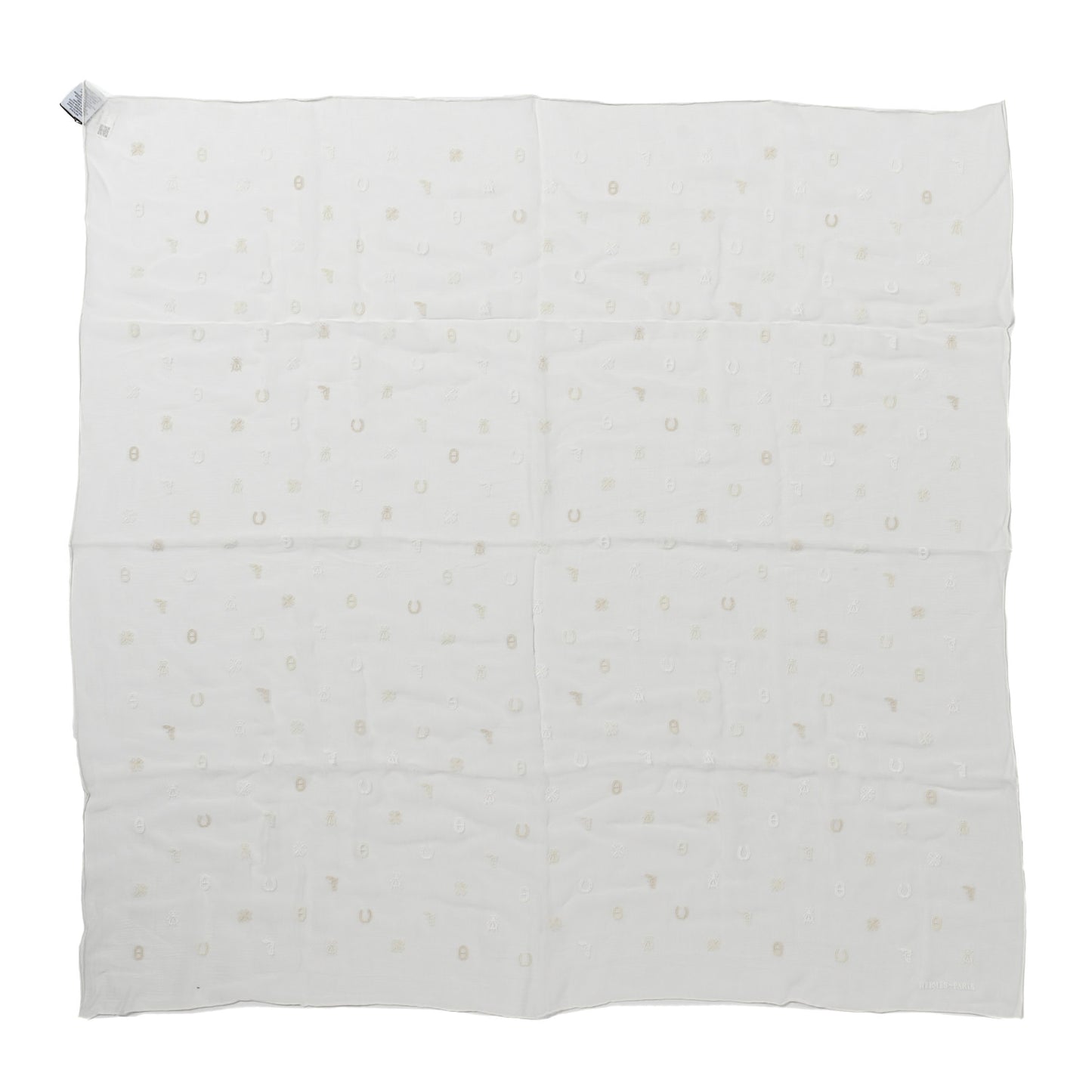 Silk Multicharms Scarf 100 White