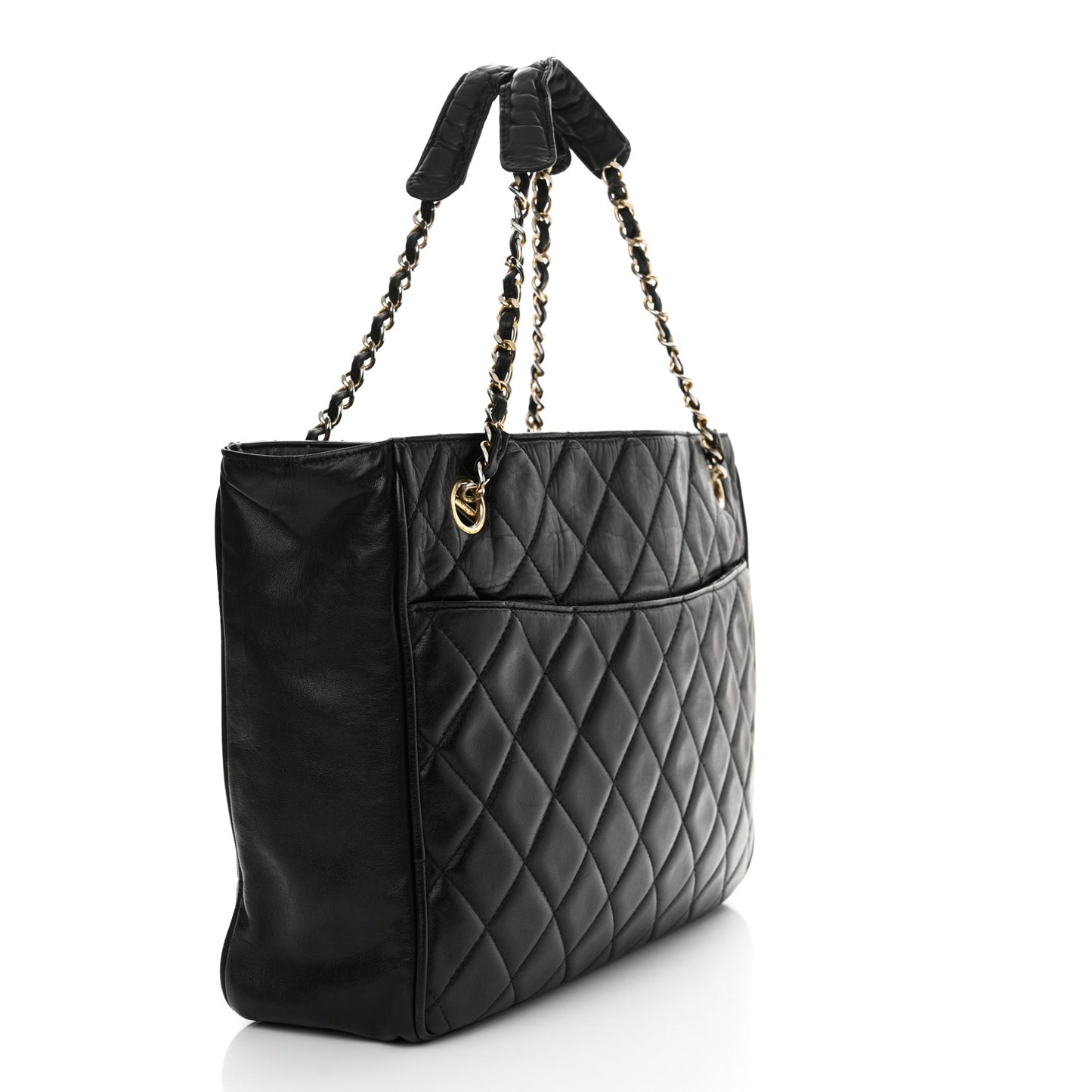 Lambskin Quilted Shoulder Bag Black