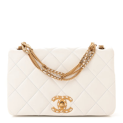 Chanel Lambskin Quilted On And On Small Chain Flap White 1 of 10