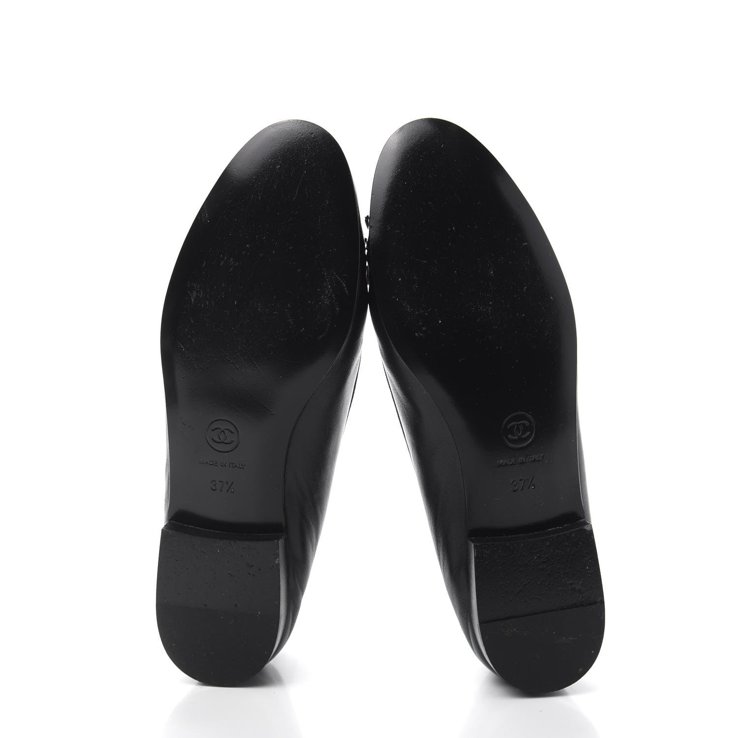 Chanel Lambskin Patent Cap Toe Ballerina Flats 37.5 Black 5 of 9