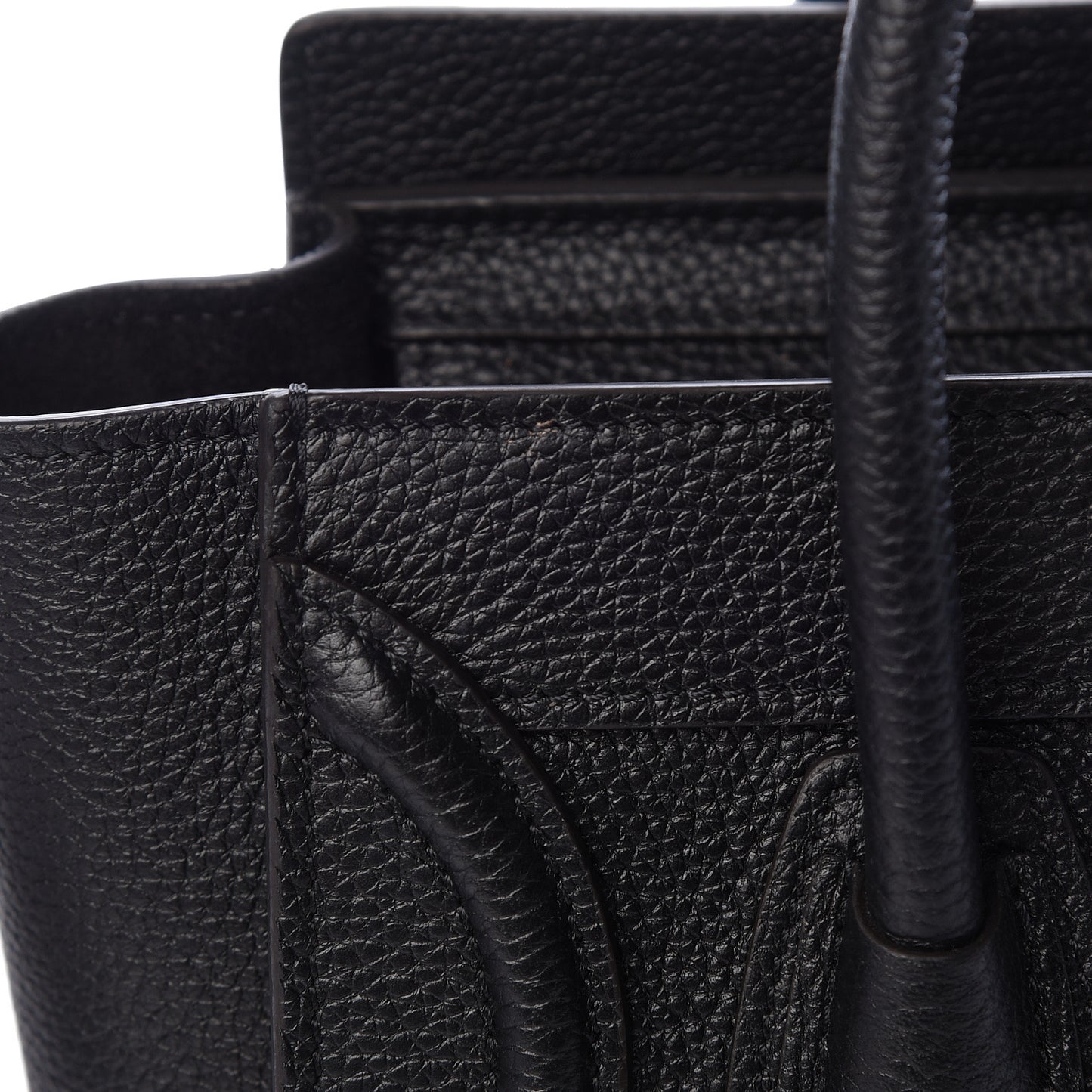Drummed Calfskin Nano Luggage Black