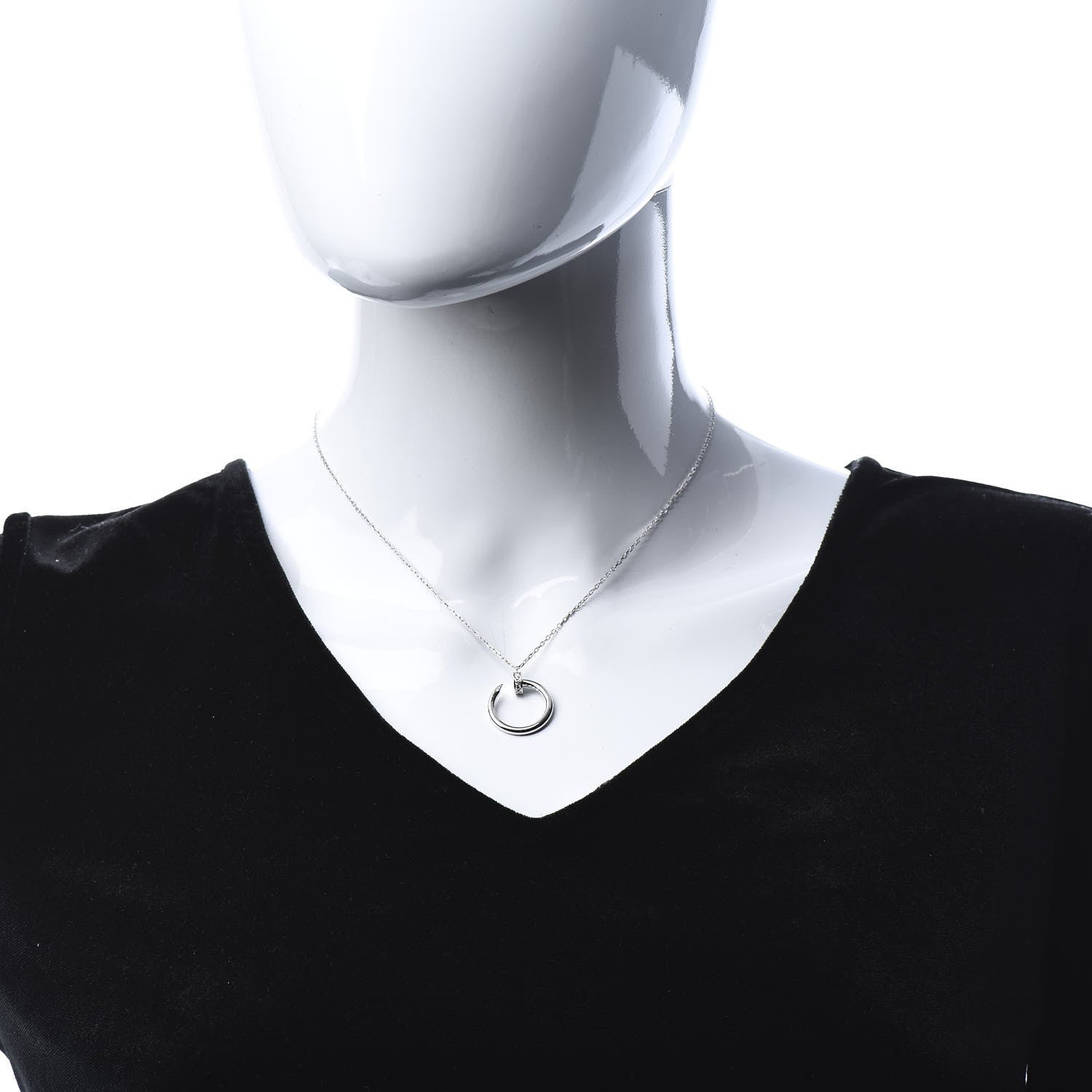 Cartier 18K White Gold Diamond Juste Un Clou Necklace 2 of 5