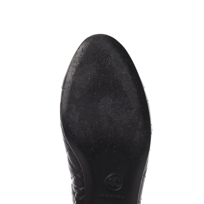 Chanel Aged Calfskin Quilted Cap Toe Ballerina Flats 35 Black 8 of 12