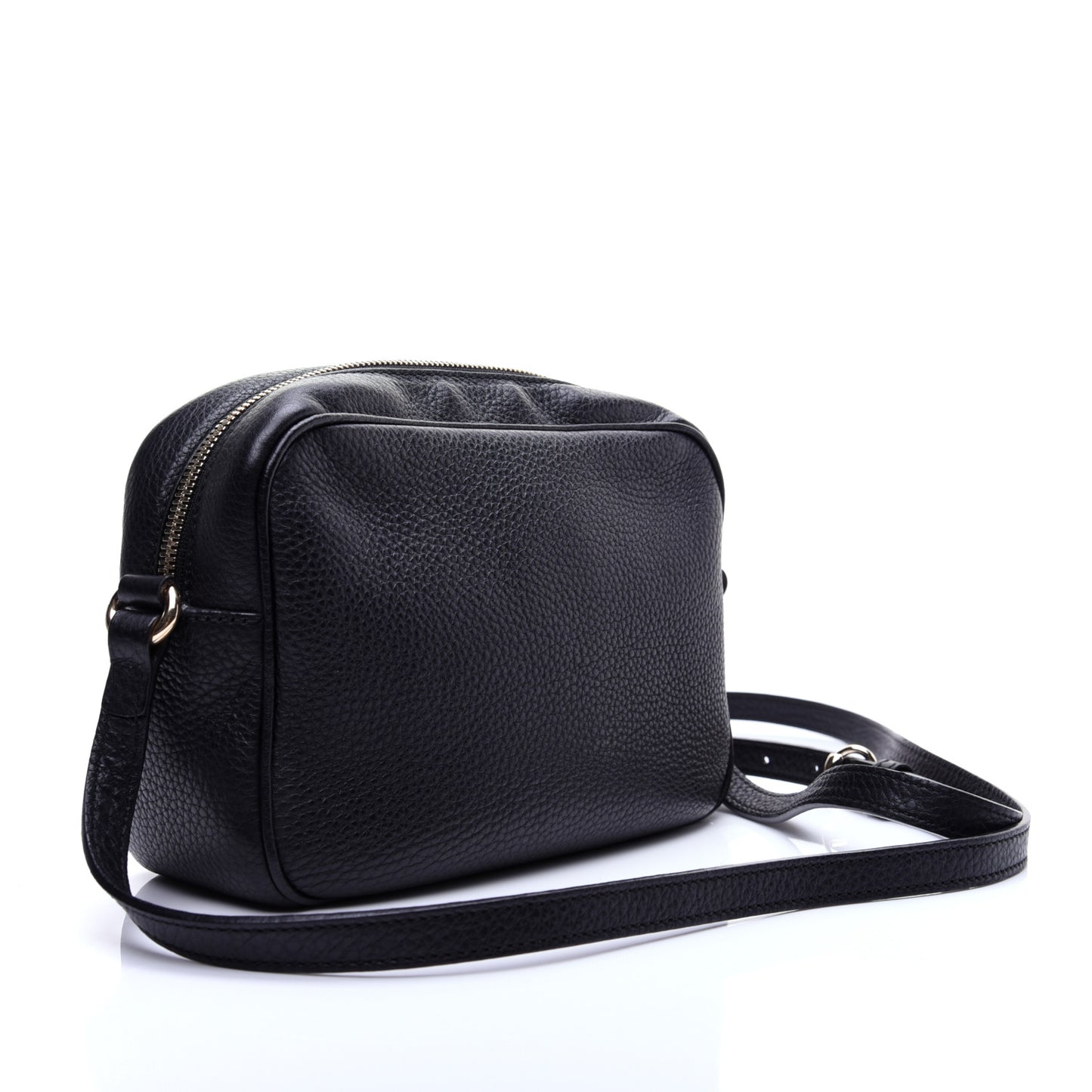 Pebbled Calfskin Small Soho Disco Bag Black