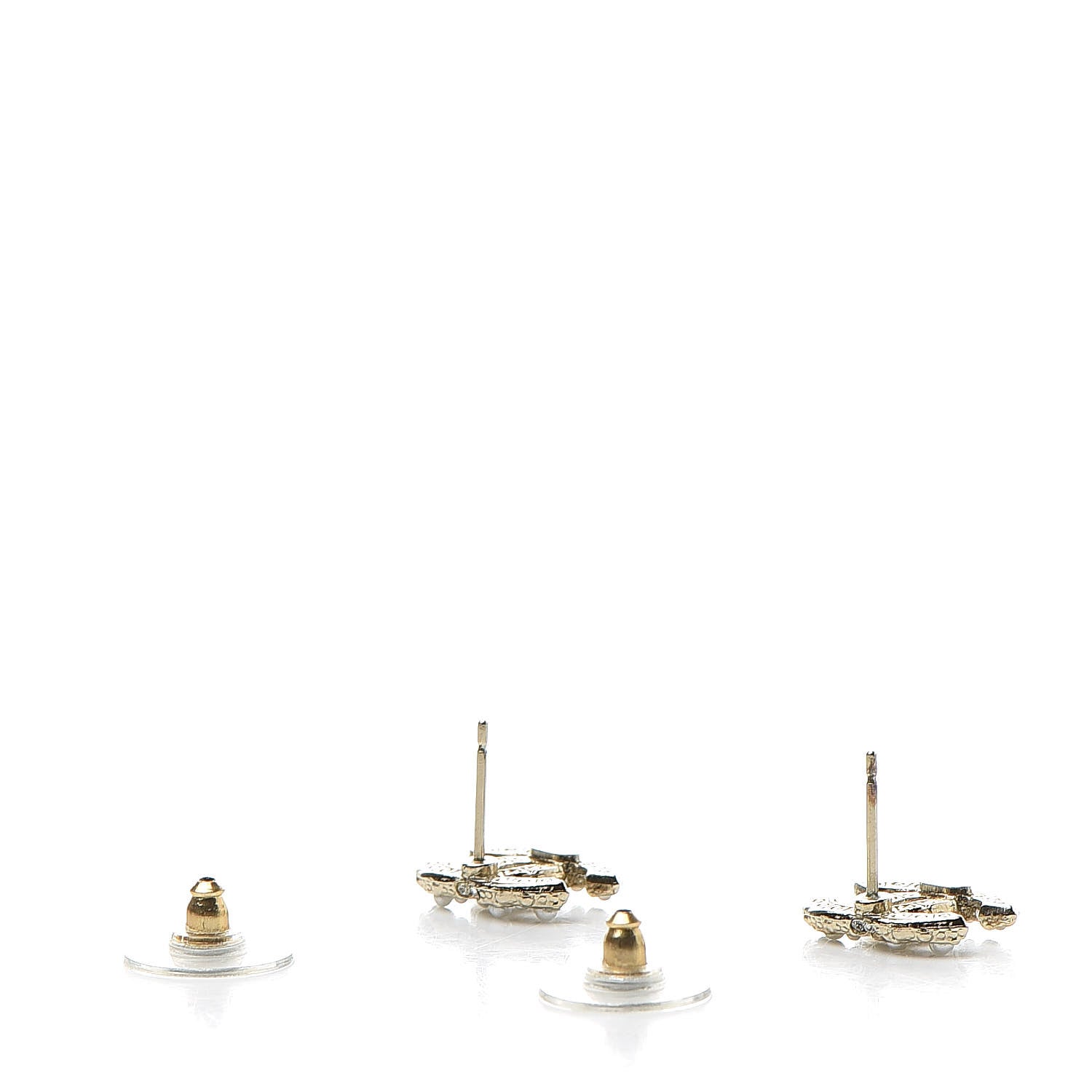 Chanel Pearl Crystal CC Earrings Gold 3 of 5