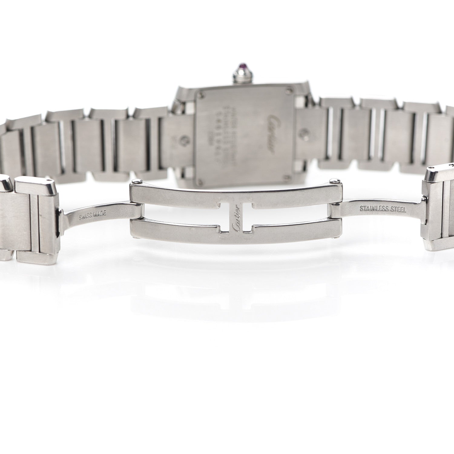 Cartier Stainless Steel 20mm Tank Francaise Quartz Watch Pink 5 of 6