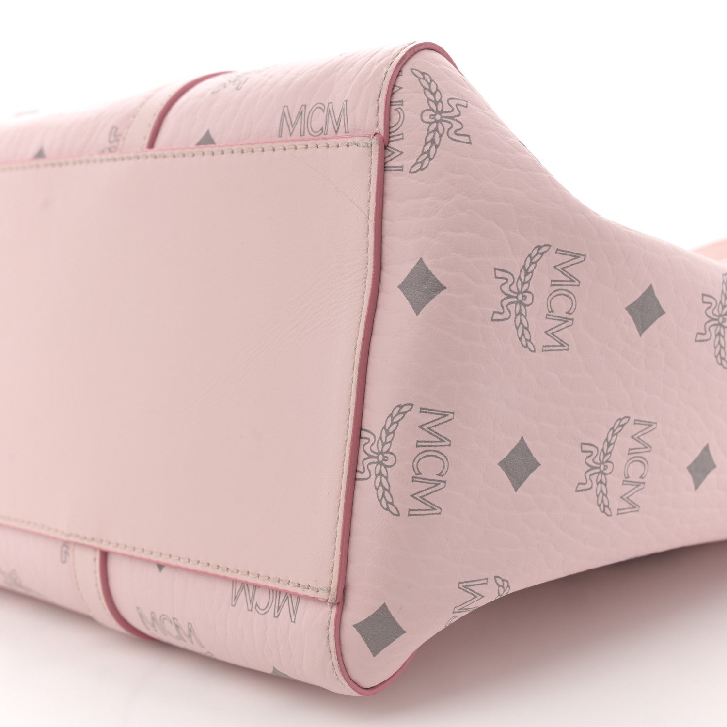 MCM Visetos Toni Shopper Tote Powder Pink 10 of 13