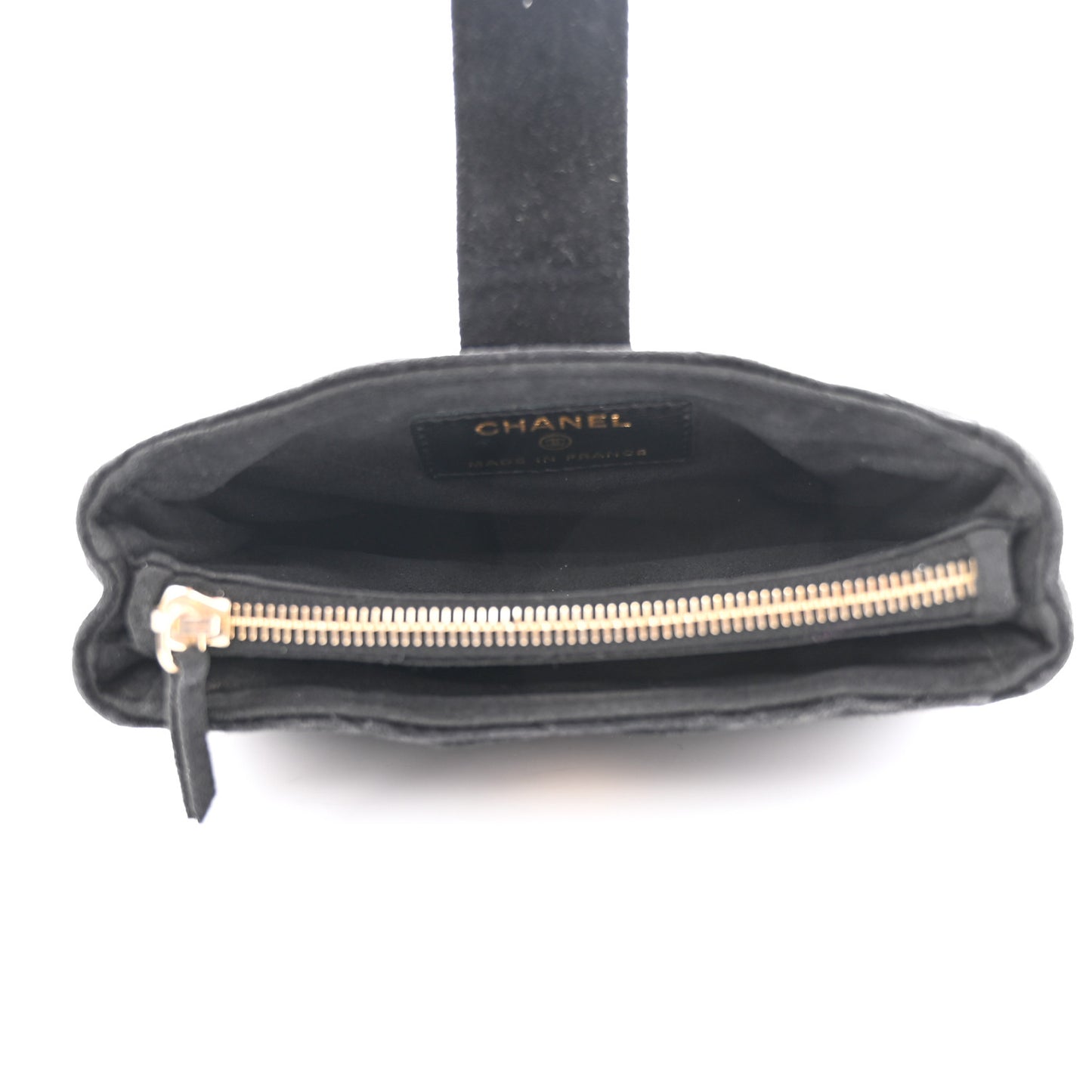 Suede Quilted Mini Phone Holder Clutch Black