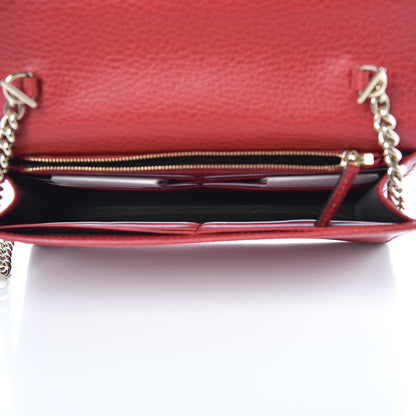 Gucci Dollar Calfskin Interlocking G Chain Wallet Red 5 of 9