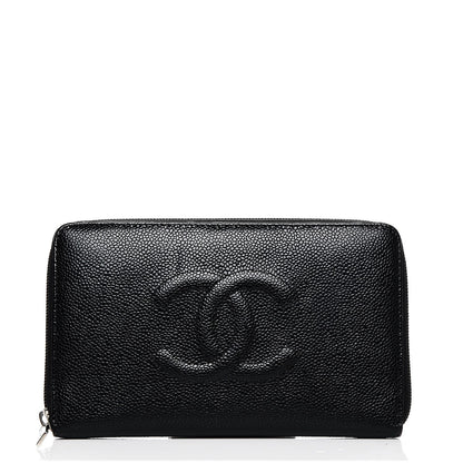 Chanel Caviar Large Timeless CC Zip Around Organizer Wallet Black 1 of 7