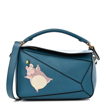 Loewe X SPIRITED AWAY Calfskin Bo Mouse Small Puzzle Bag Lagoon Blue 1 of 11