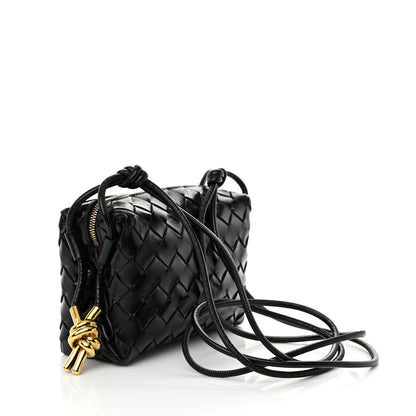 Bottega Veneta Nappa Intrecciato Metallic Knot Mini Loop Camera Bag Black 3 of 9