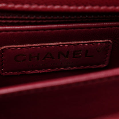 Chanel Caviar Lizard Embossed Quilted Mini Coco Handle Flap Burgundy 7 of 10