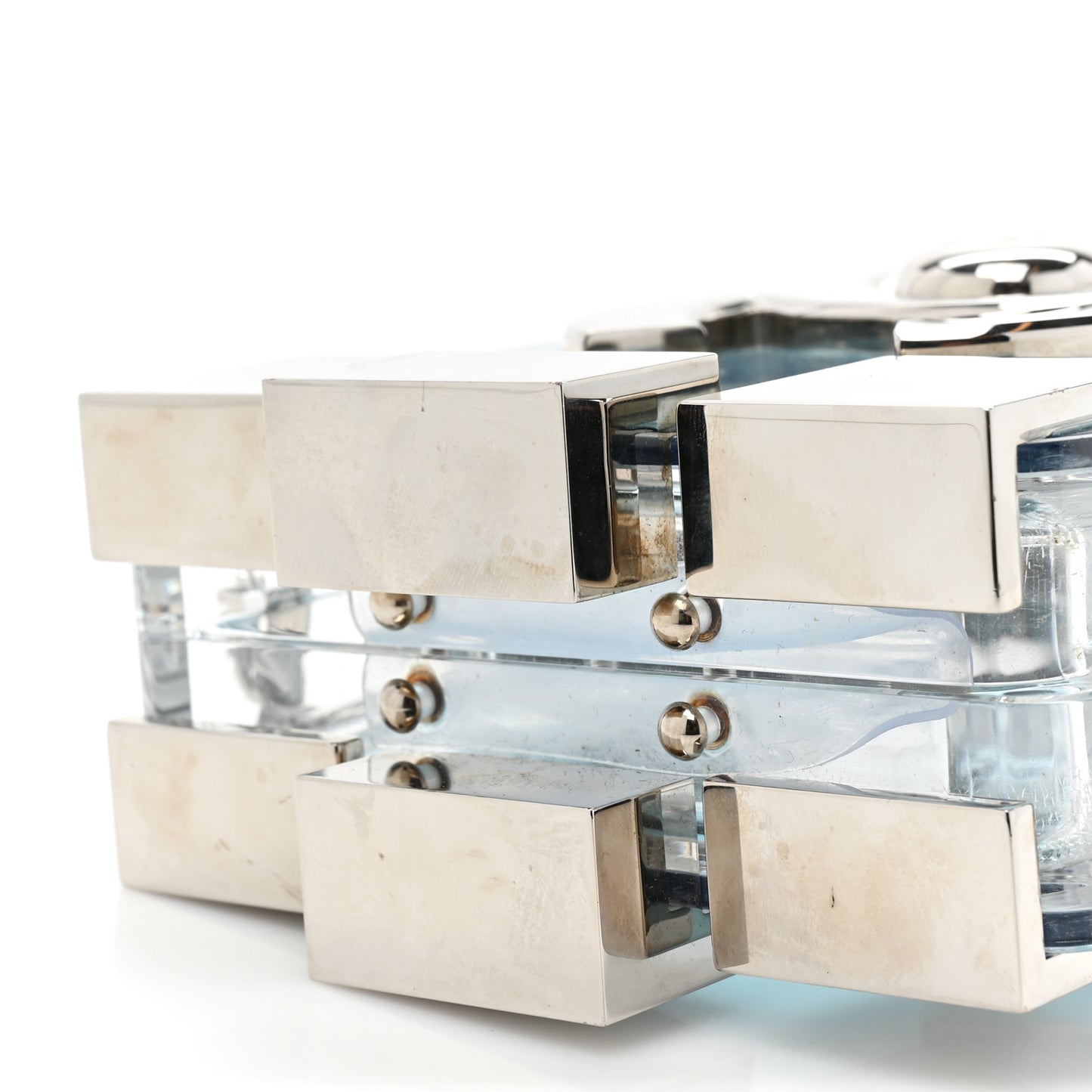 Plexiglass Boy Brick Lego Clutch Blue Silver