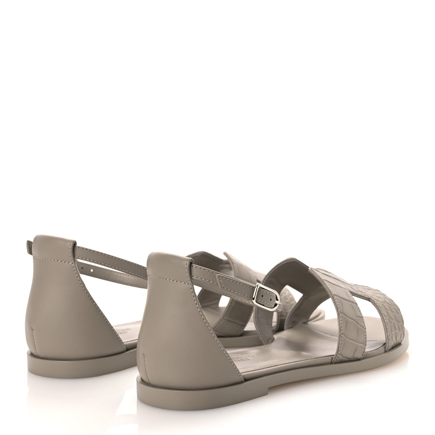 Hermes Matte Alligator Santorini Sandals 37 Beige Nomade 5 of 10