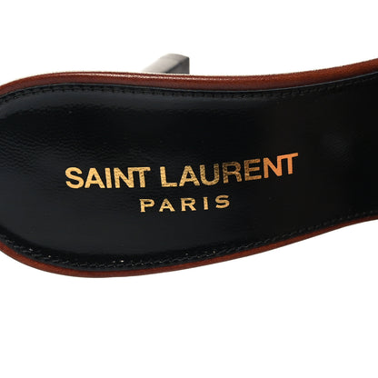Saint Laurent Calfskin Tribute 85 Slide Sandals 36 Amber 8 of 10